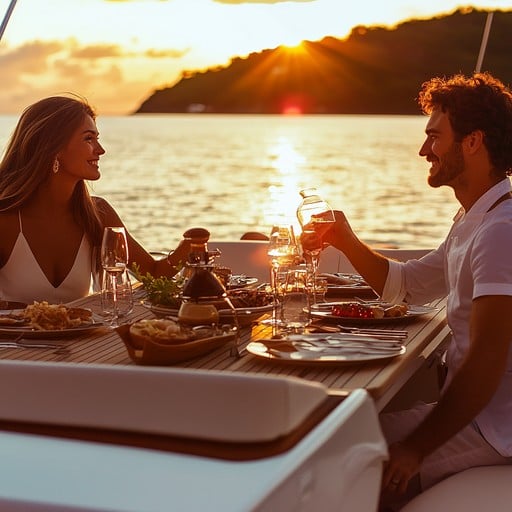 sunset dinner honeymoon