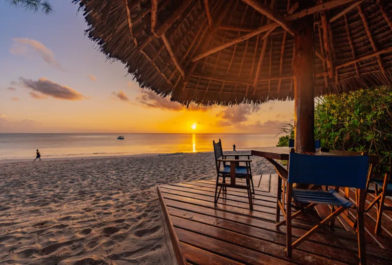 Beautiful sunset near Amaan Beach Bungalows Zanzibar
