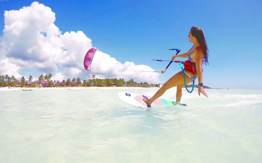 jambiani beach kite surfing