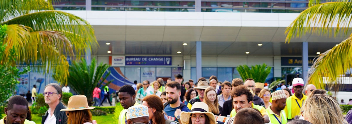 Tourists arriving at Zanzibar airport
