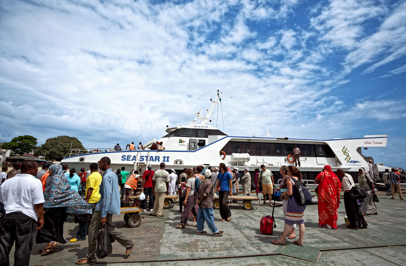 Zanzibar ferry terminal arrival area