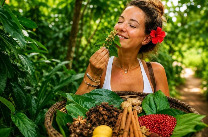 spice farm 1 tourist get good smile of spice